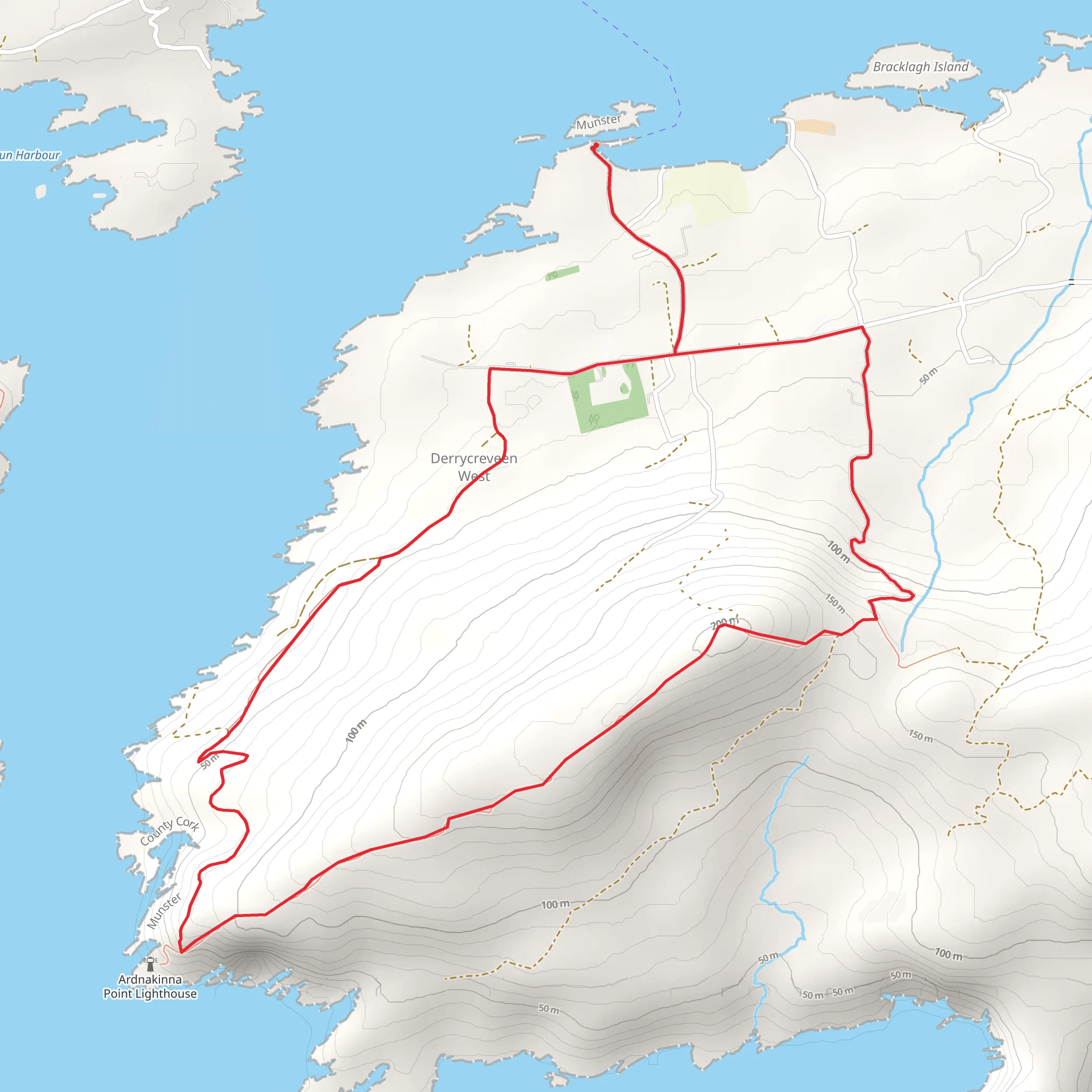 Bere Island - Ardnakinna - West Island Loop mobile static map