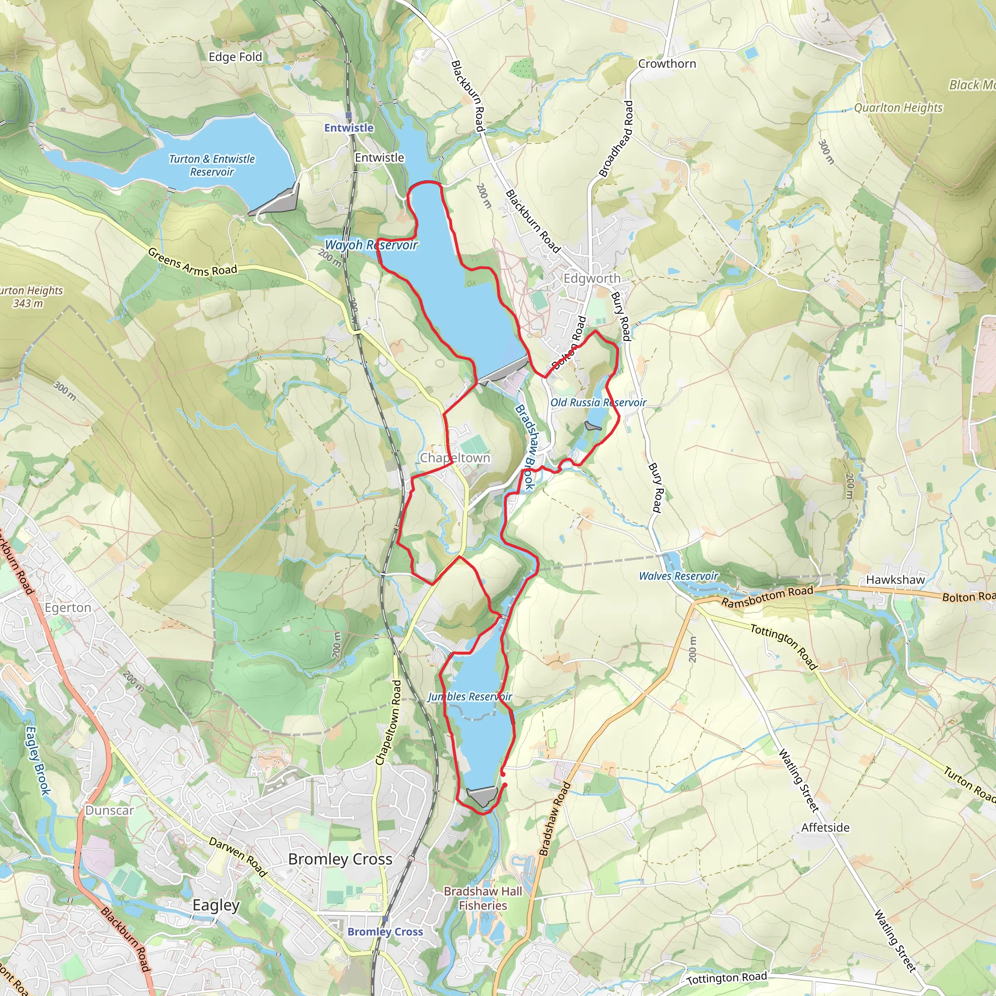 Jumbles Reservoir and Wayoh Reservoir Loop mobile static map