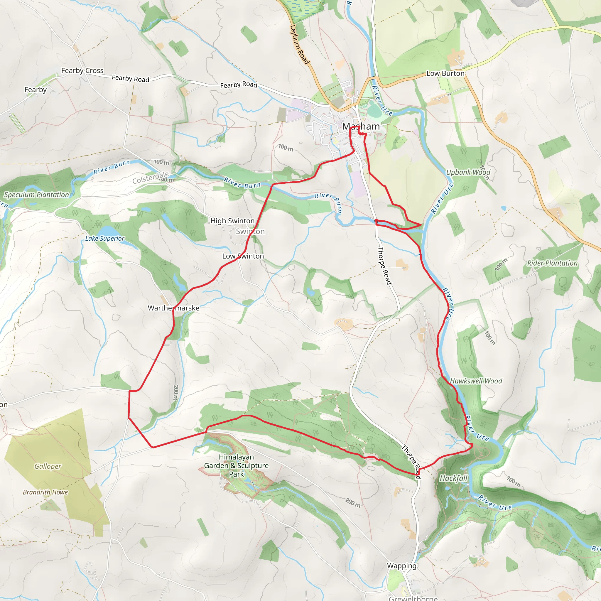 Masham Southern Loop mobile static map