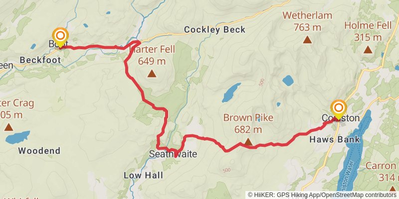 Lakeland Loop from Ambleside stage 2 Map