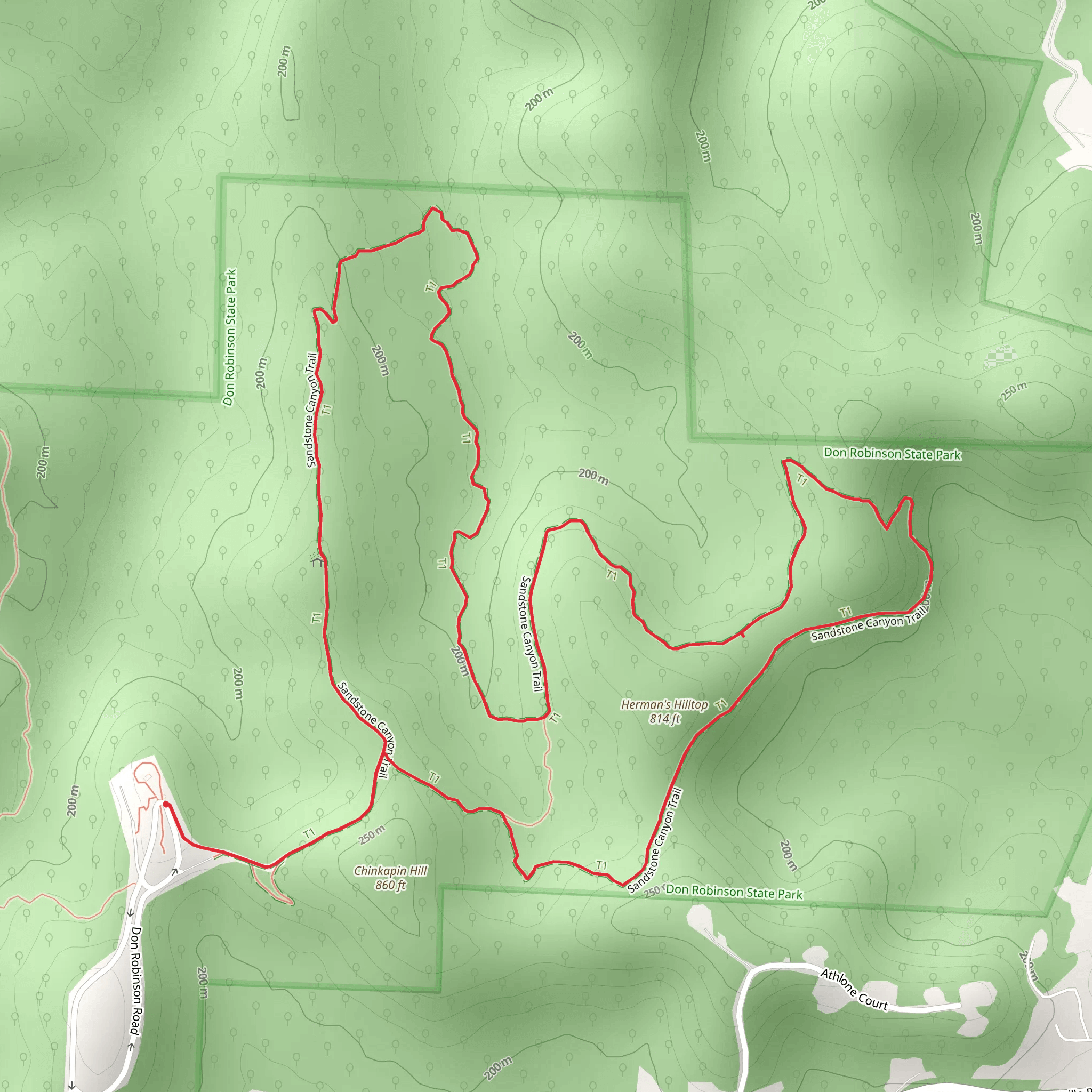 Herman's Hilltop - Chinkapin Hill - Sandstone Canyon Loop Trail mobile static map