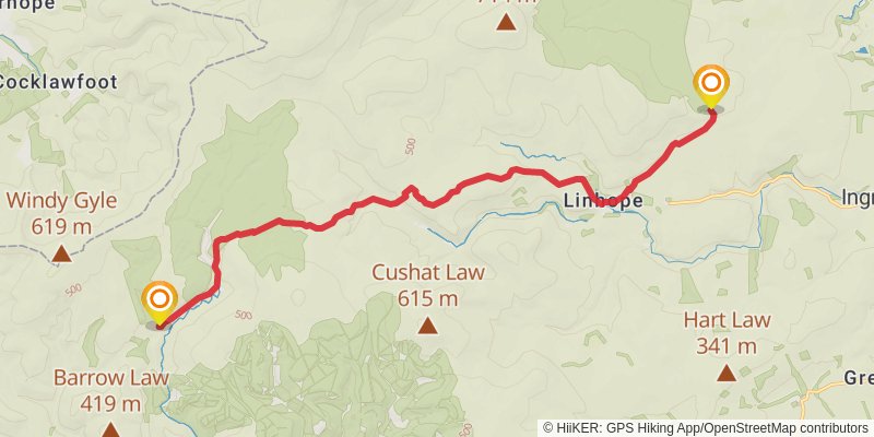 Chepstow to Berwick - upon - Tweed - Great English Walk stage 47 Map