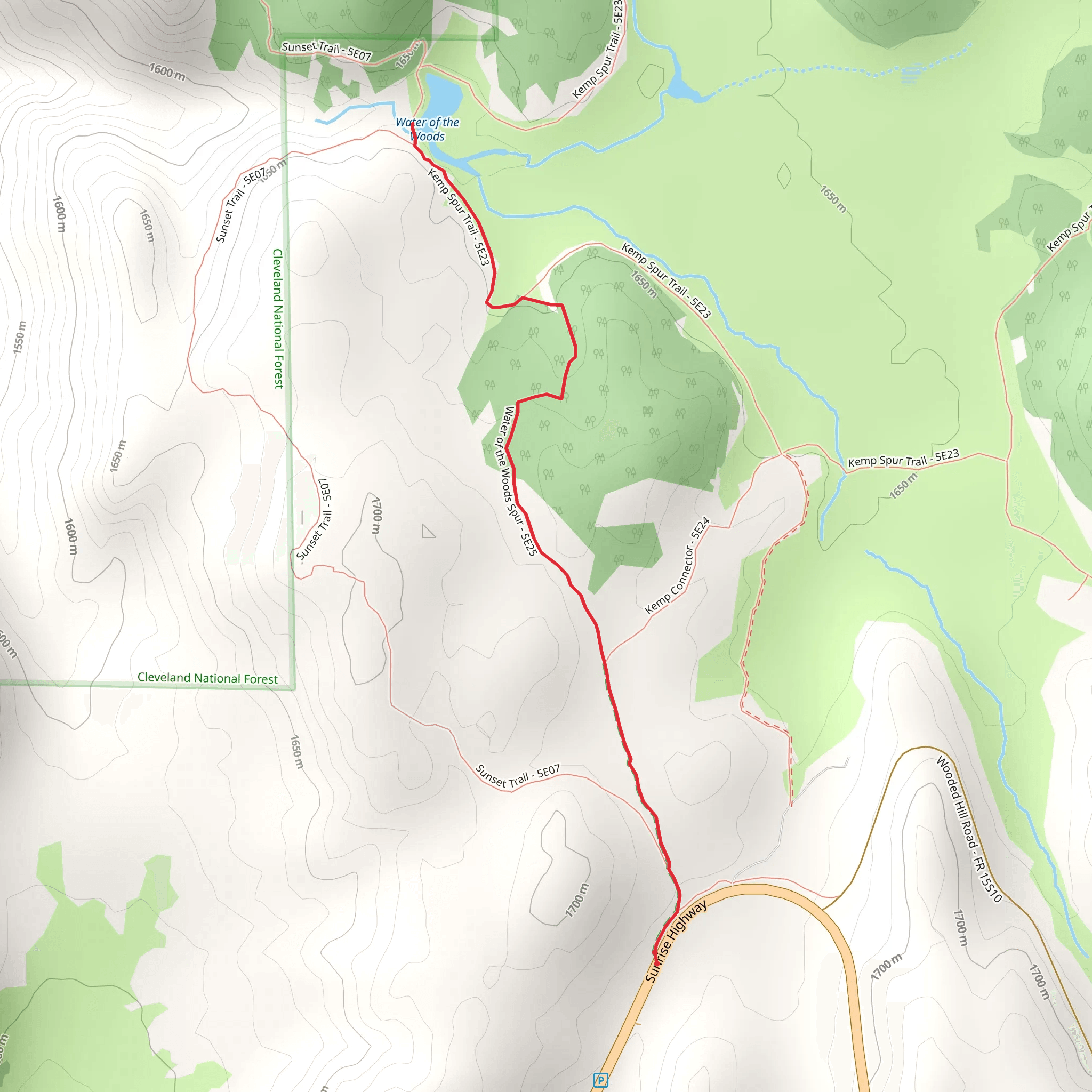 Water of the Woods Trail mobile static map