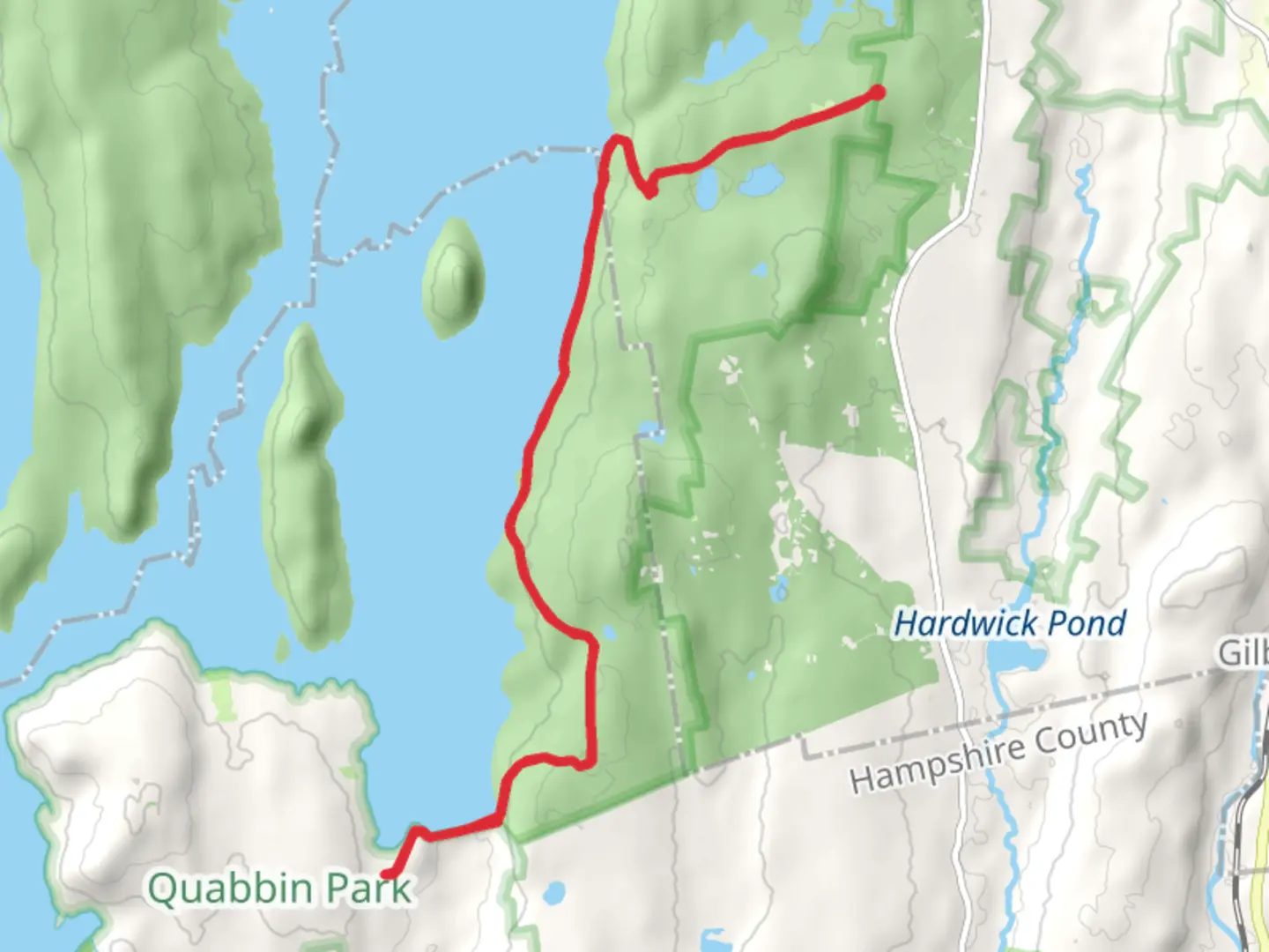 An image depicting the trail Richards Ledges Trail and its surrounding area.