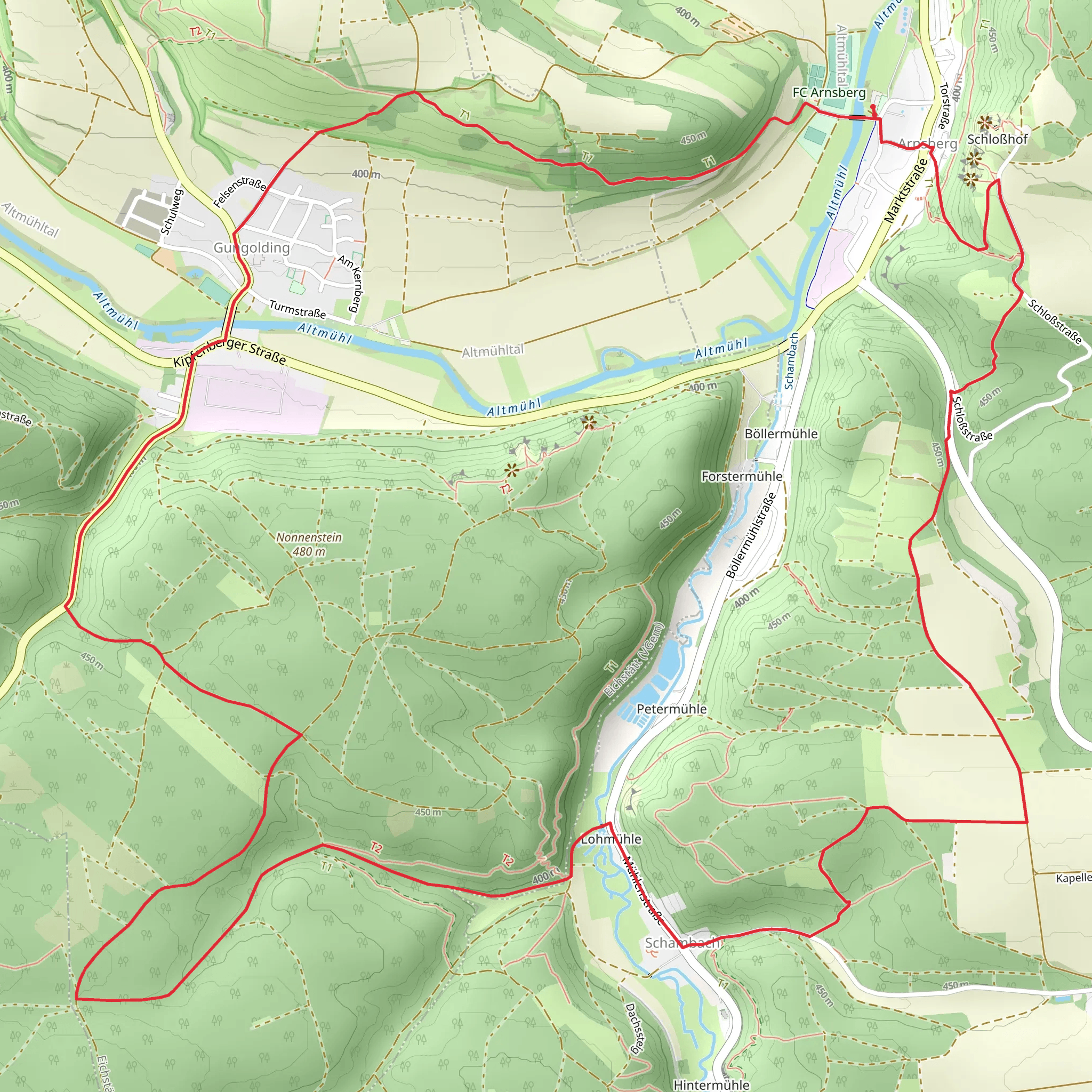 Rundwanderweg Kipfenberg 5 and 7 mobile static map