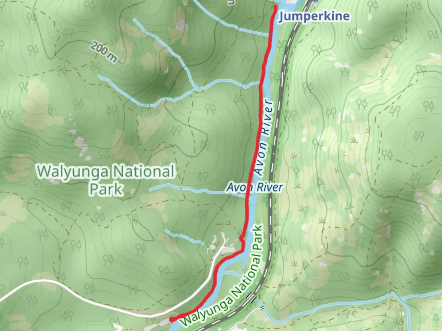 An image depicting the trail Syd’s Rapids and Aboriginal Heritage Trail and its surrounding area.