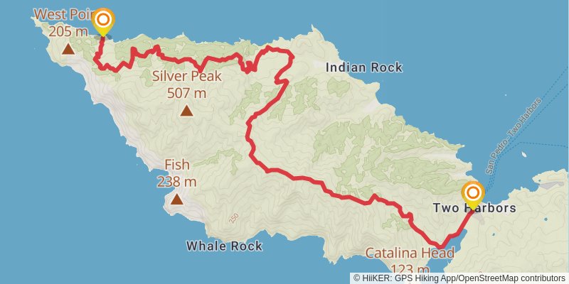 Trans-Catalina Trail stage 4 Map