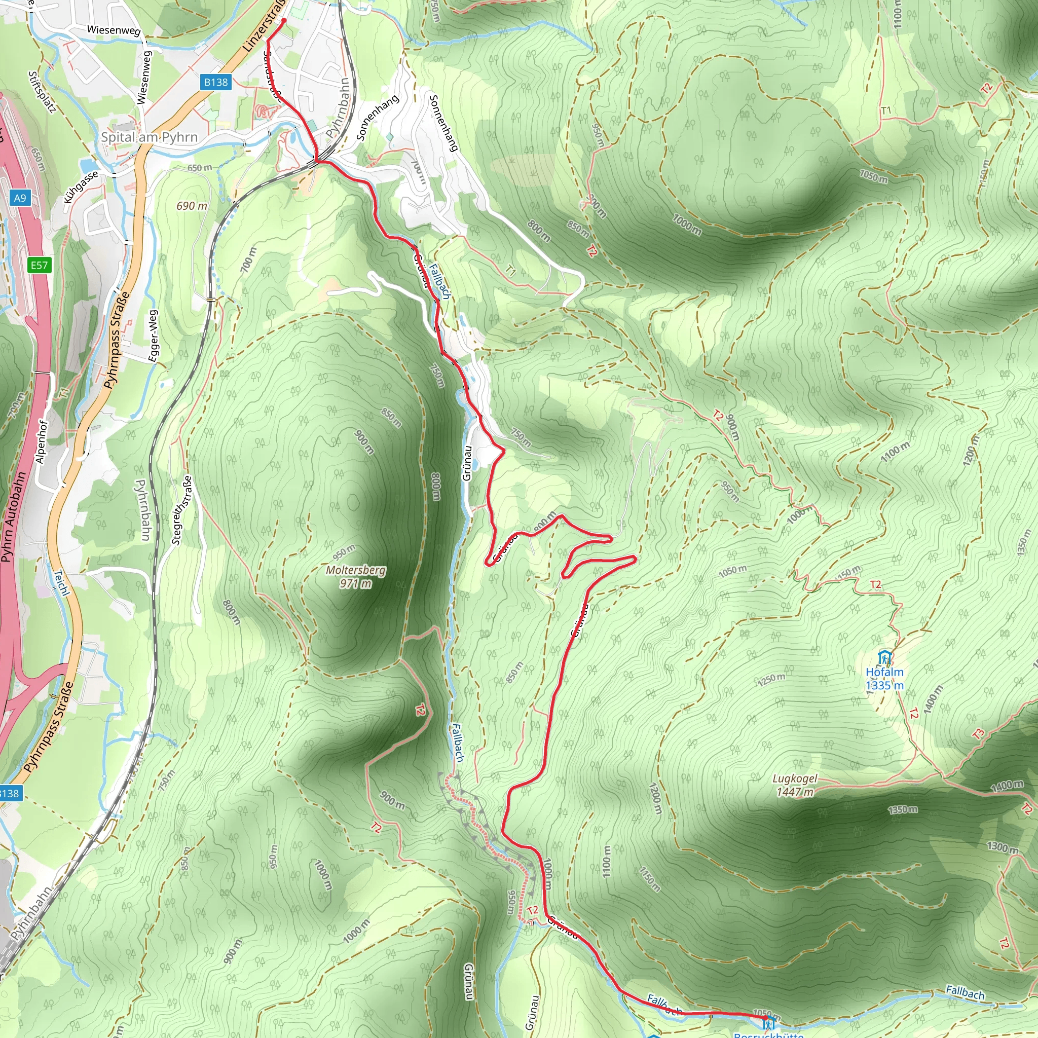 Supply lane to the Bosruckhütte mobile static map