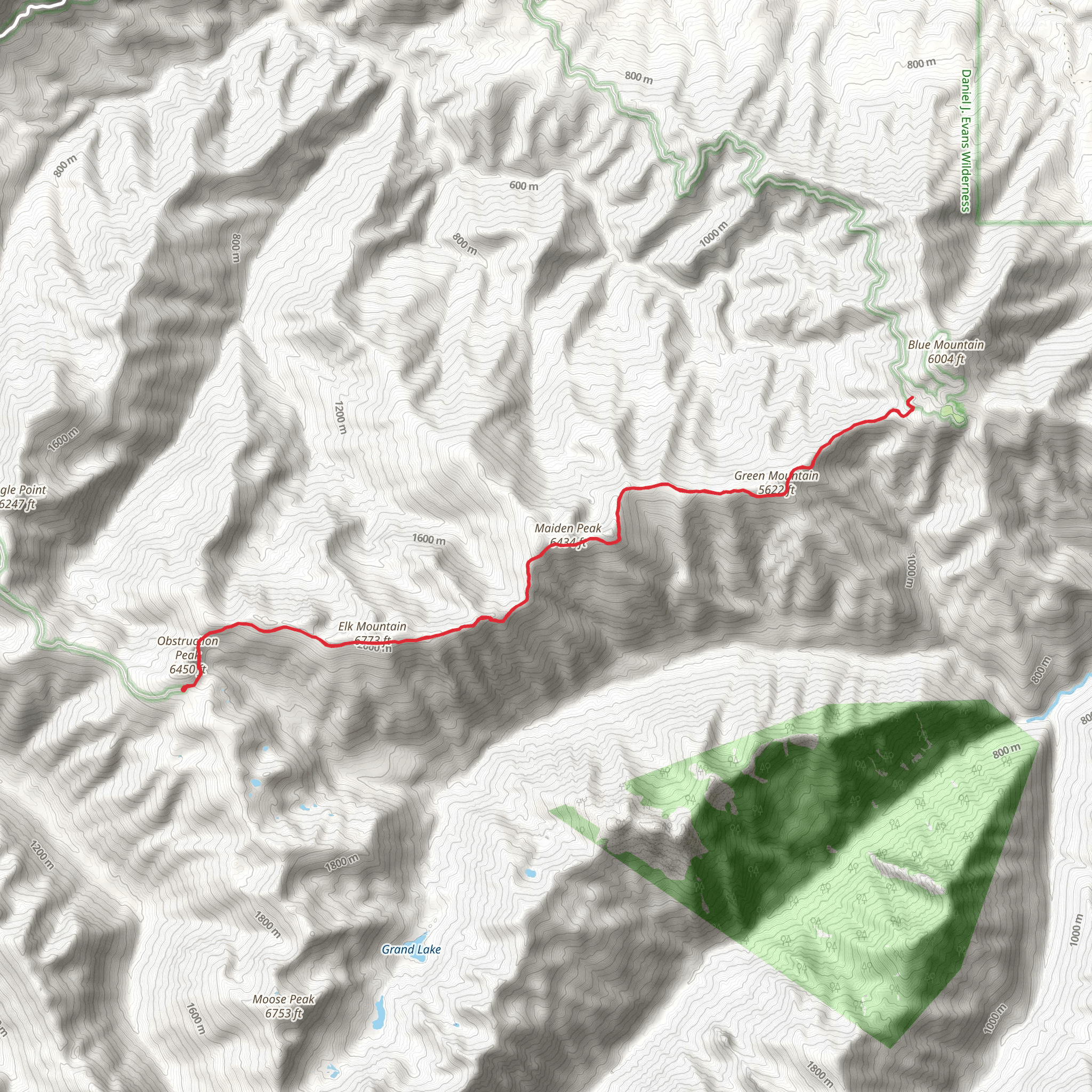 Obstruction Point - Deer Park Trail mobile static map