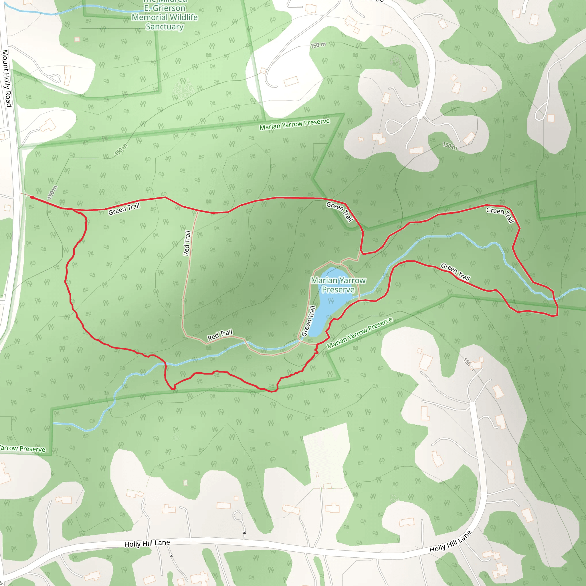 Green Trail Loop from Mount Holly Road mobile static map