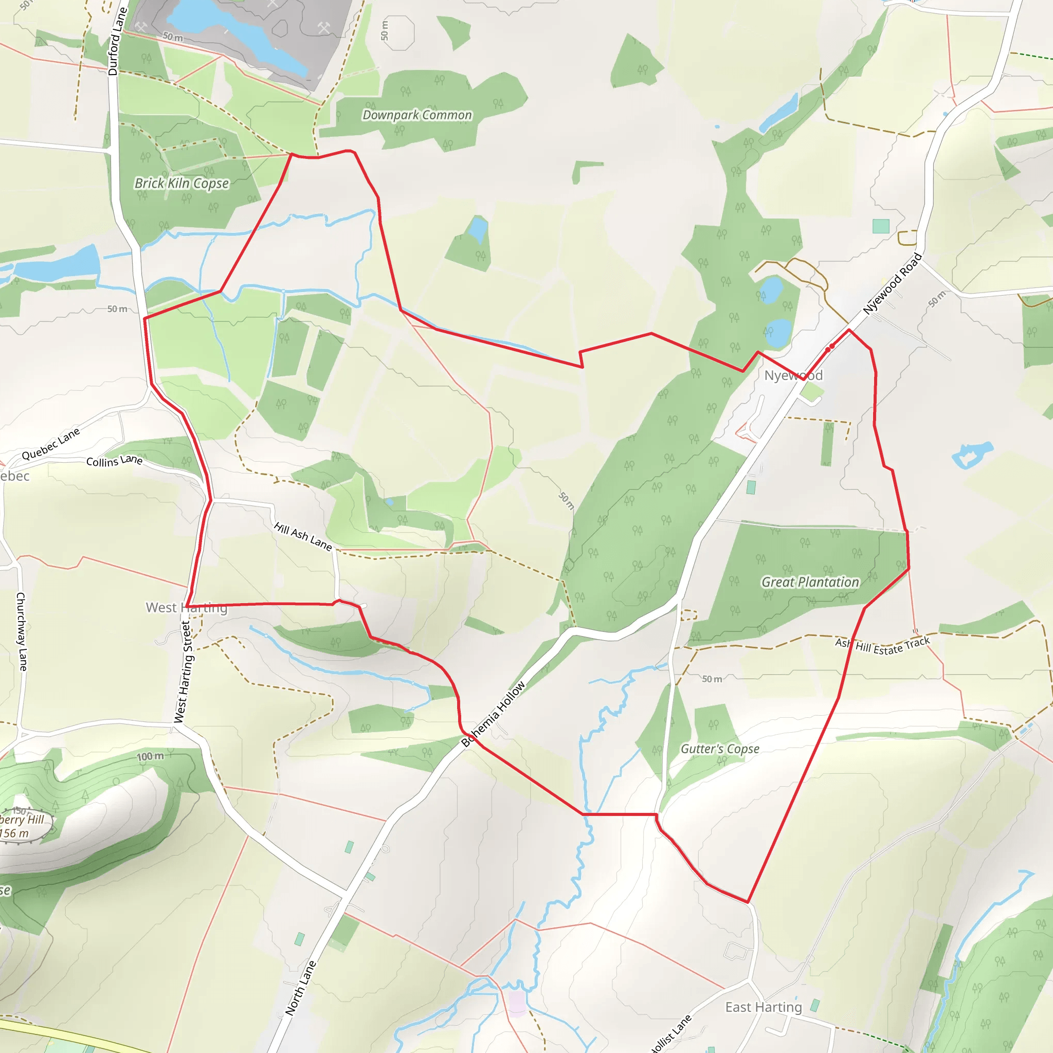 Nyewood to West Harting Loop mobile static map