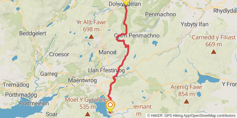 Wales Cistercian Way stage 29 Map