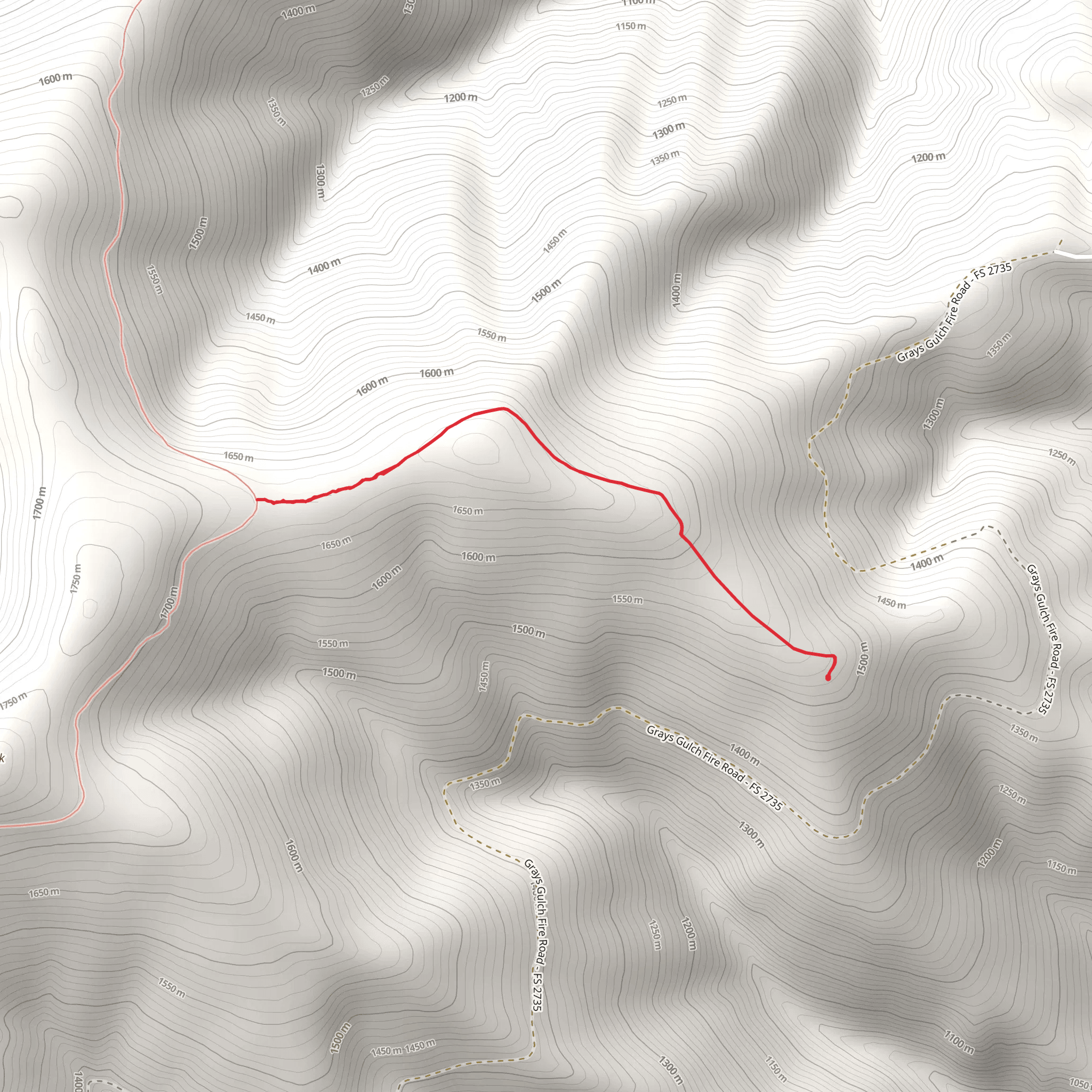 White Pine Ridge Trail mobile static map