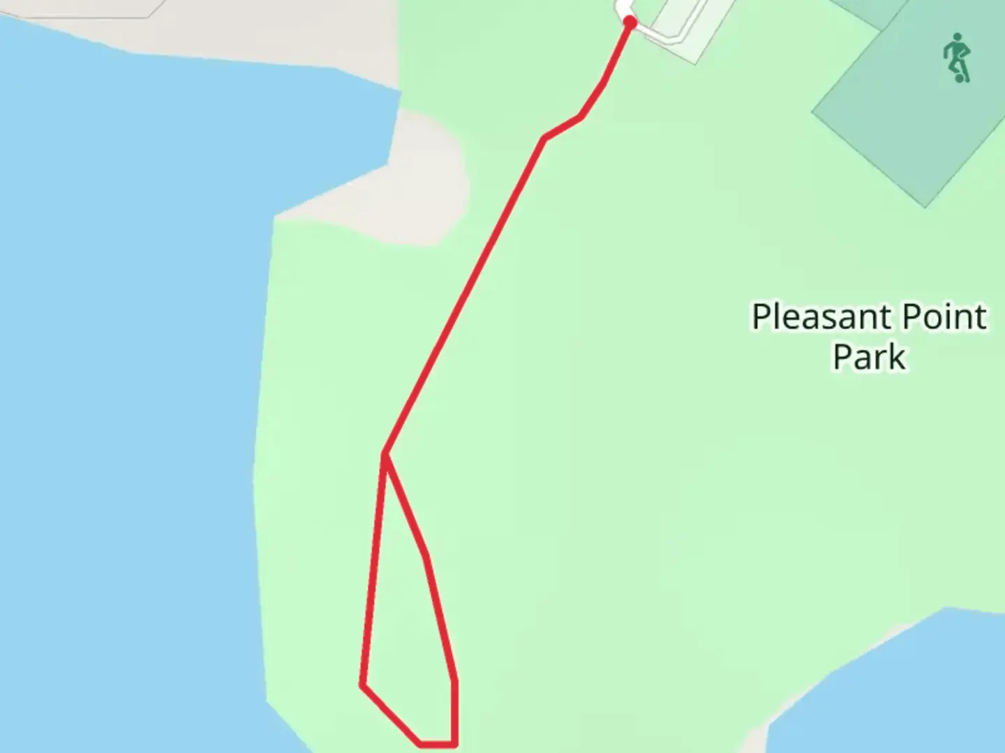 An image depicting the trail Pleasant Point Park Loop and its surrounding area.