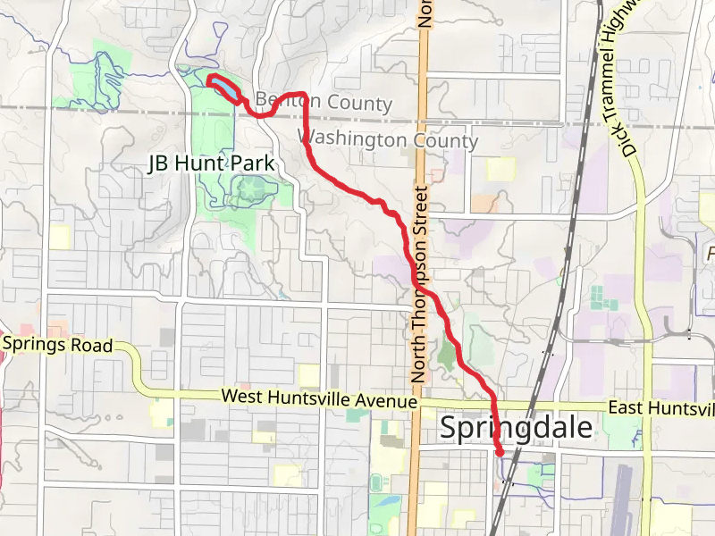 Razorback Regional Greenway to Lake Springdale