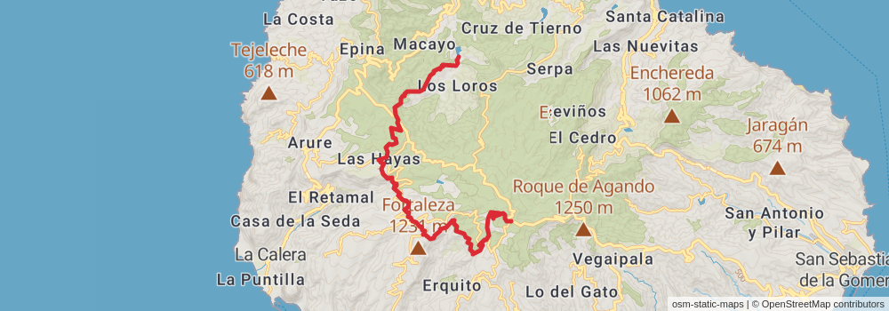 GR 131 La Gomera stage 2 Map
