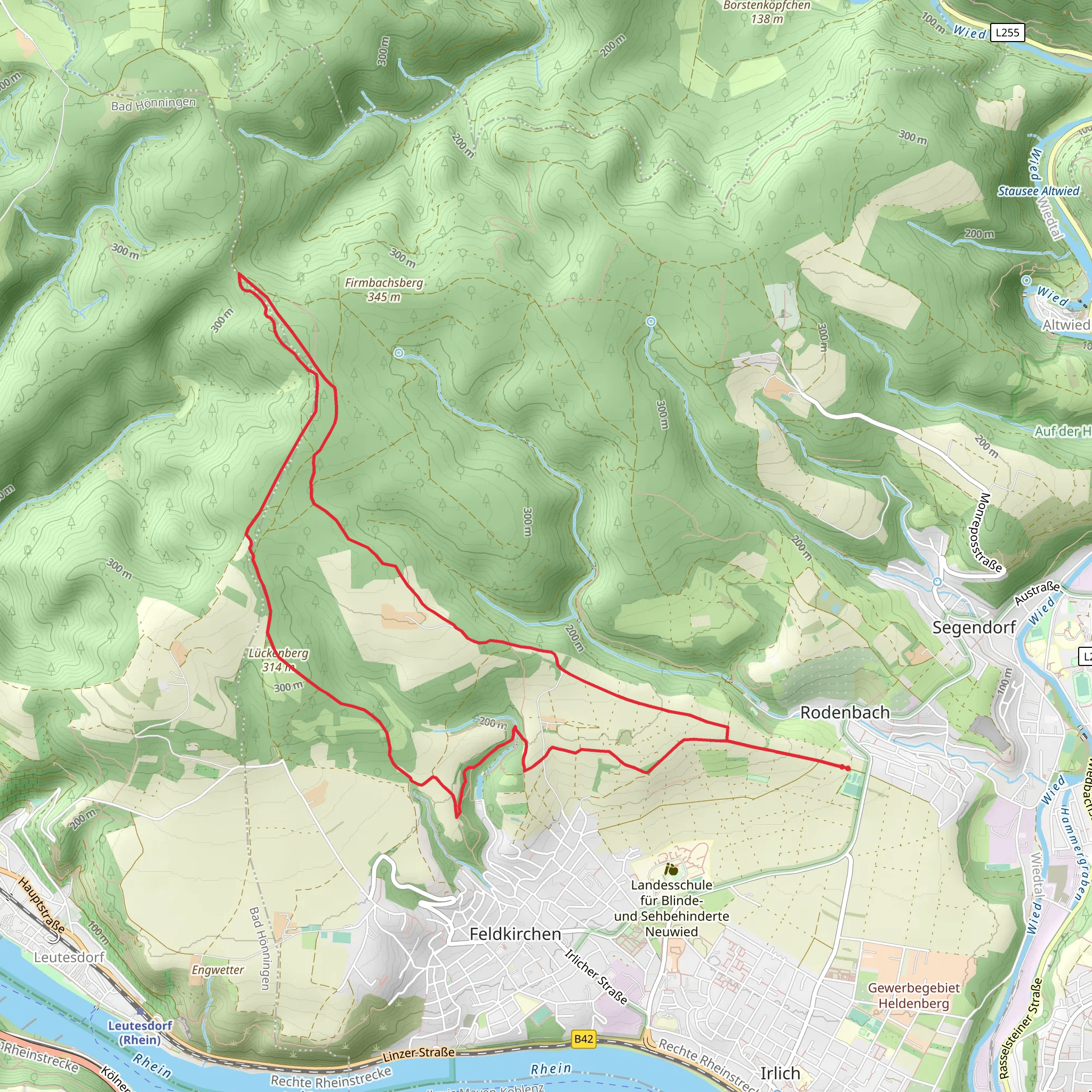 Limeswanderweg and Lueckenberg Loop mobile static map