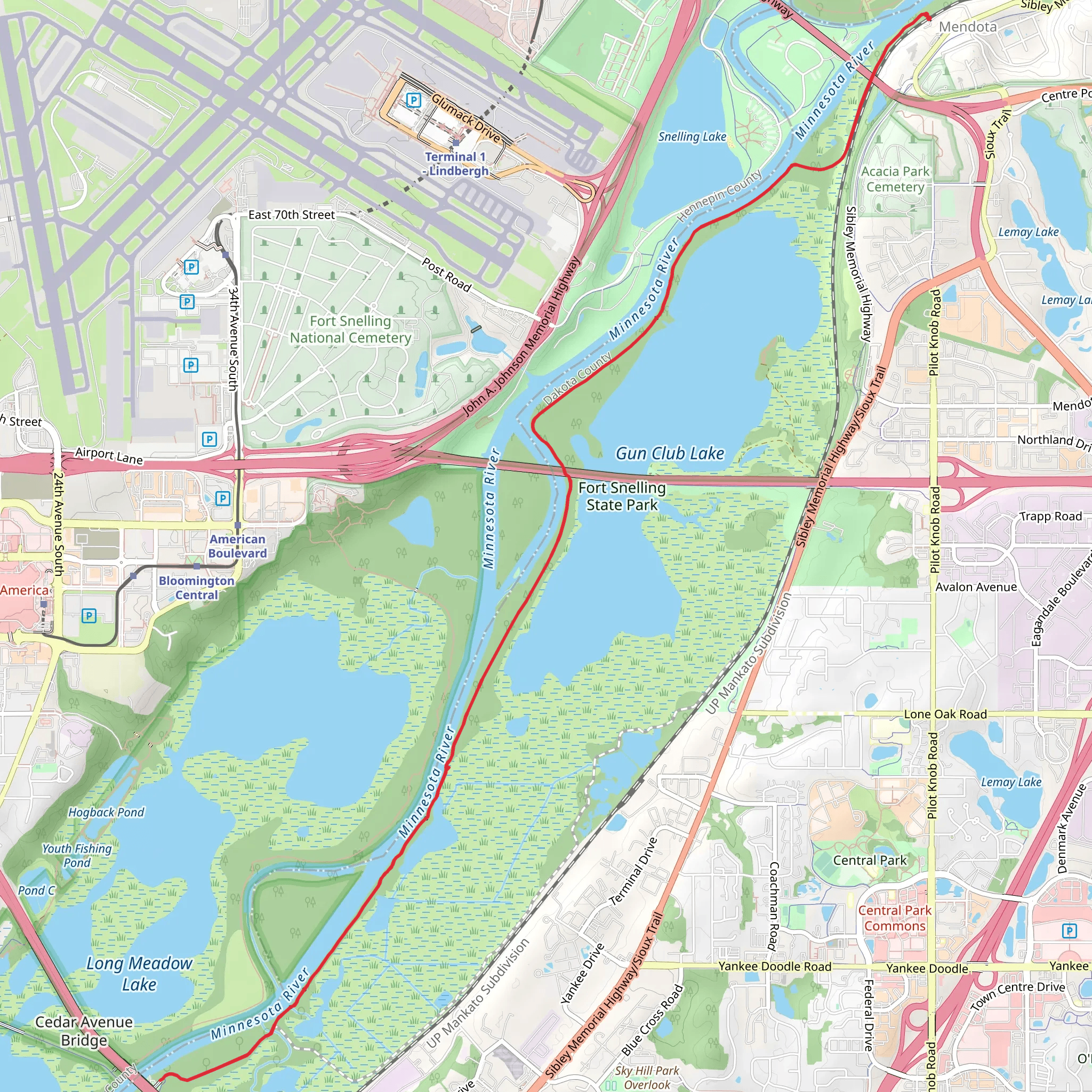 Mendota Trail mobile static map