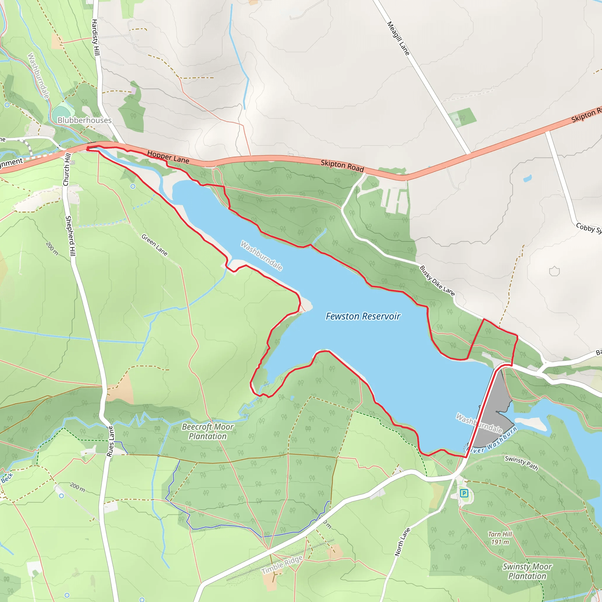 Fewston Reservoir Walk mobile static map