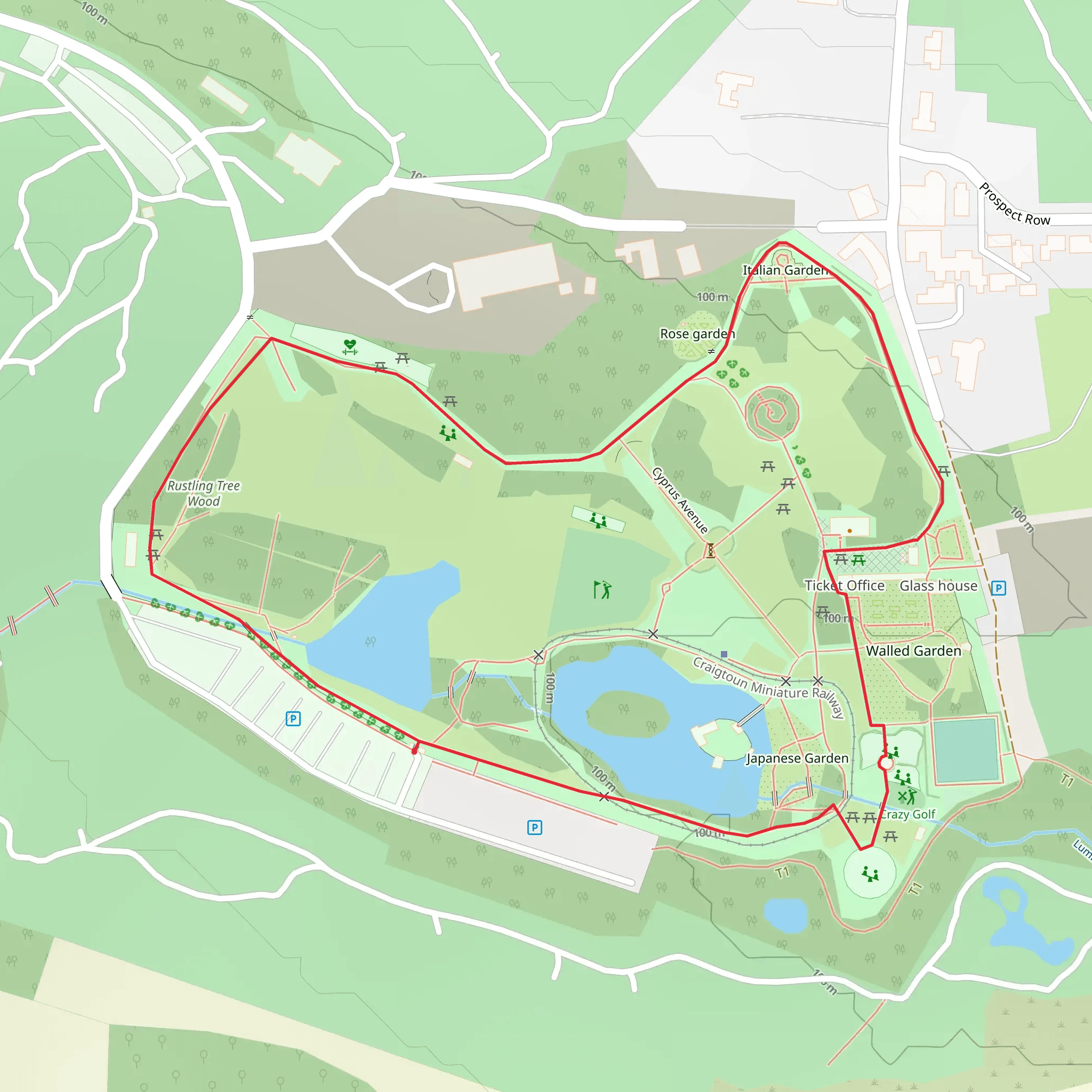 Craigtoun Country Park Loop mobile static map