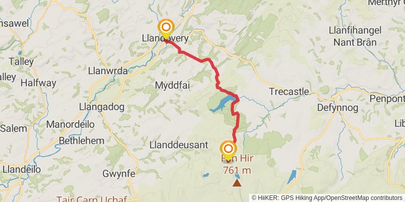 Snowdonia to the Gower Walk stage 16 Map