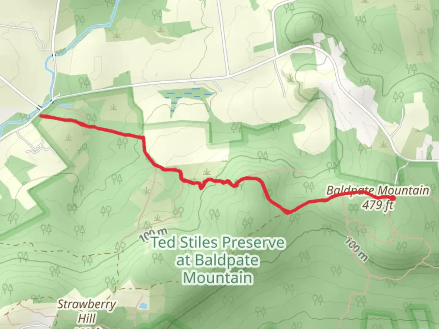 An image depicting the trail Baldpate Mountain via Unmarked Trail and Ridge Trail and its surrounding area.