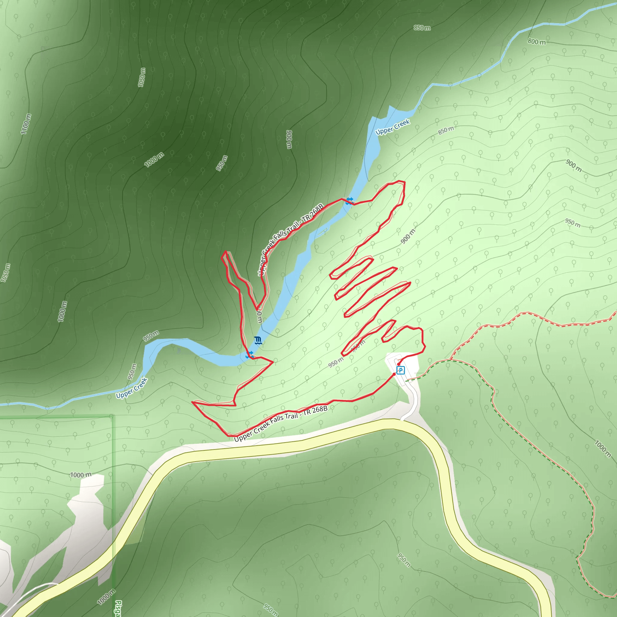 Upper Creek Falls Loop Trail mobile static map