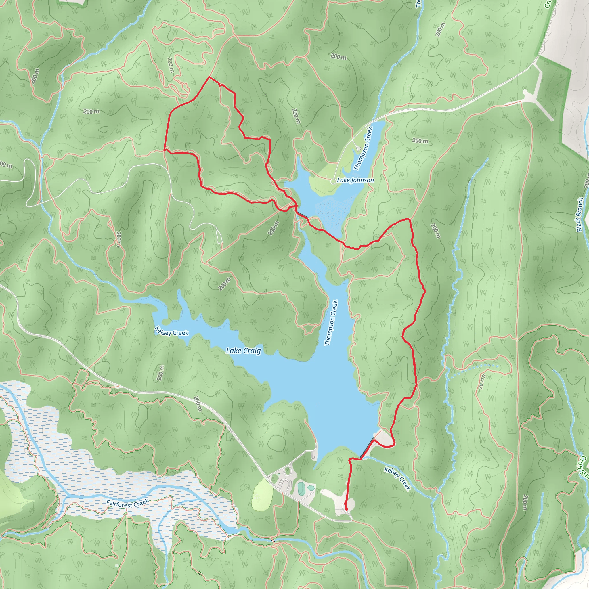 Lake Johnson and Lake Johnson Loop mobile static map