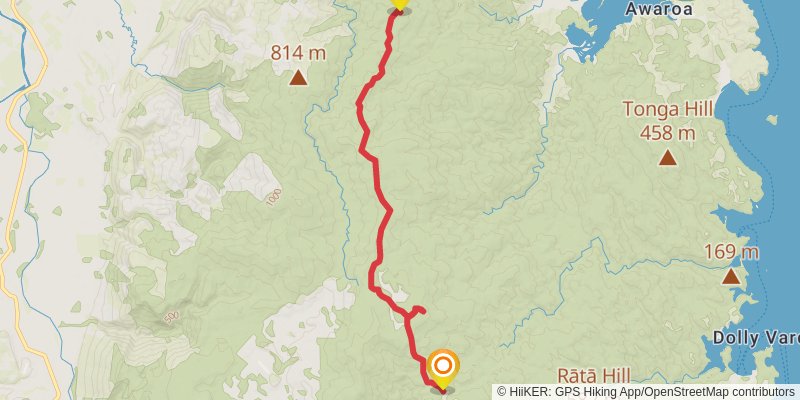 Abel Tasman Inland Track stage 2 Map