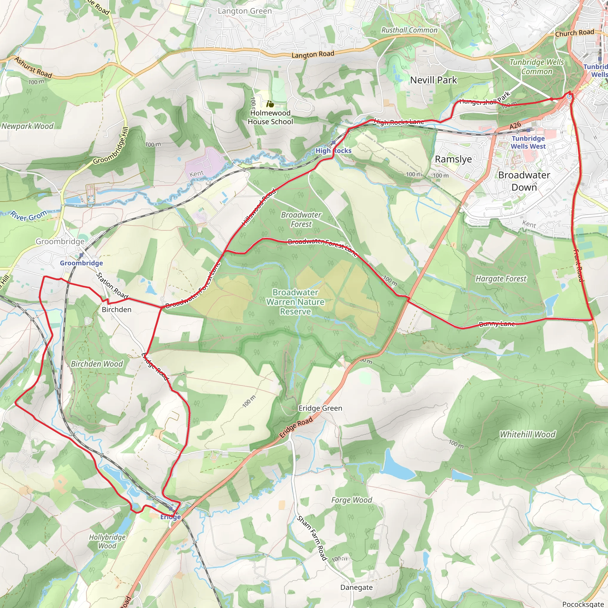 Broadwater Forest and Birchden Wood Loop mobile static map
