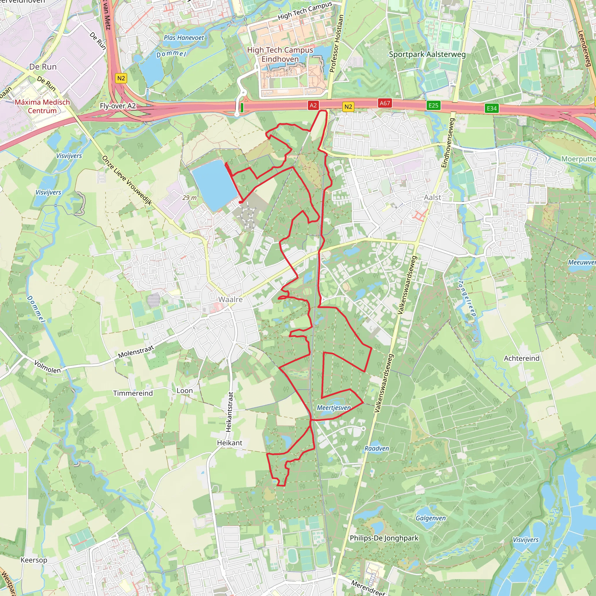 De Merris and Meertjesven Loop via Gemeentehuiswandeling mobile static map