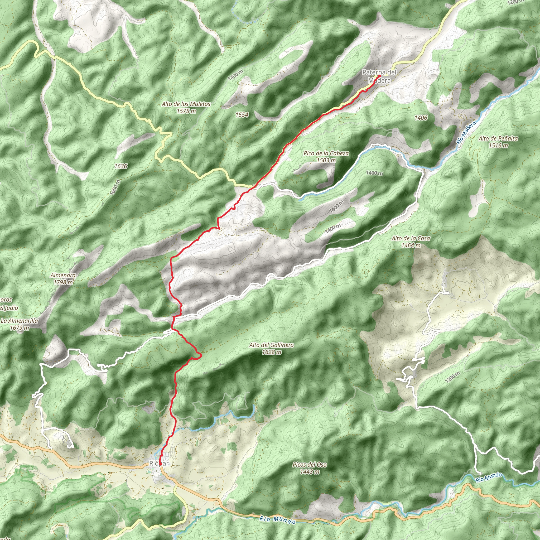 Historical Road from Paterna to Riopar mobile static map