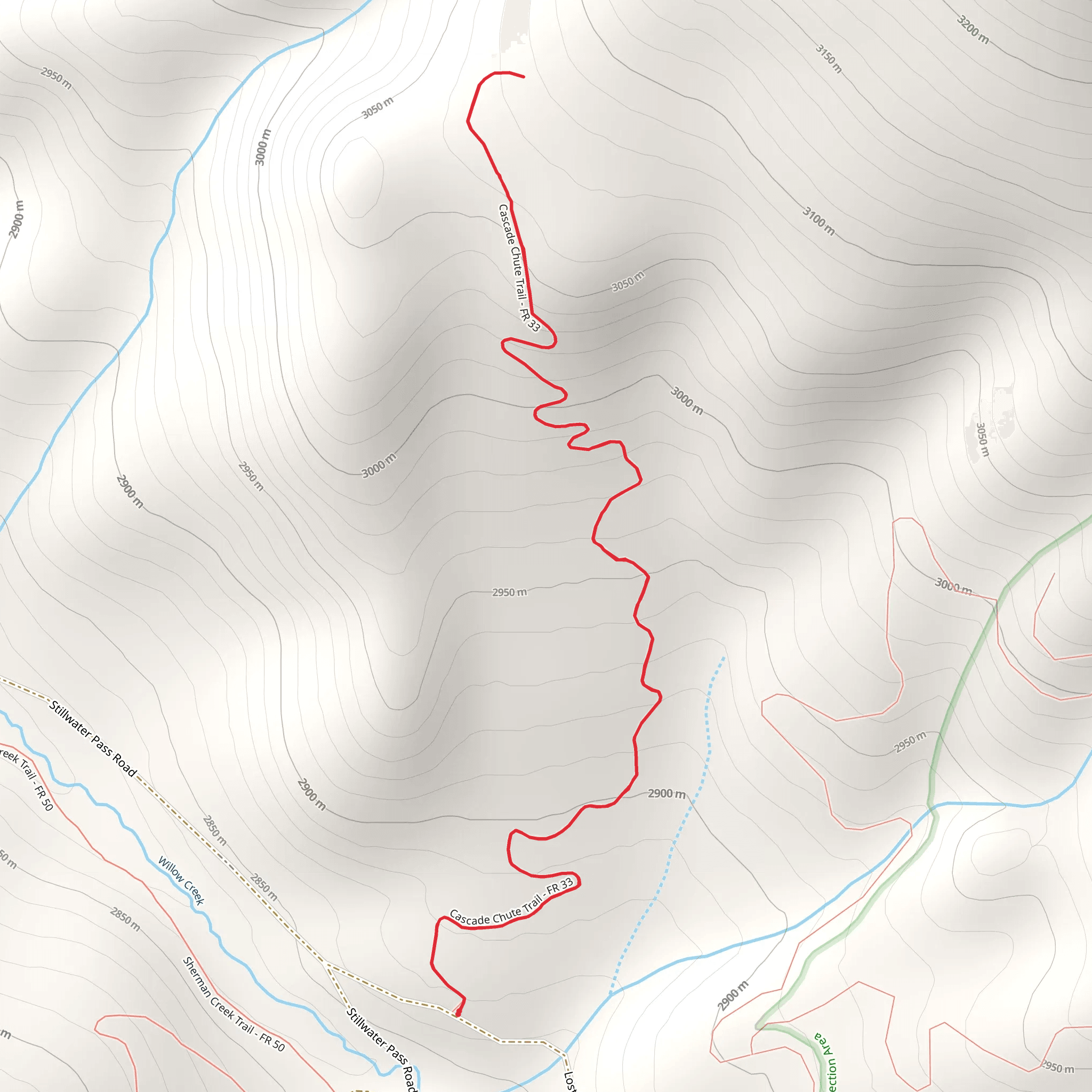 Cascade Chute Trail mobile static map