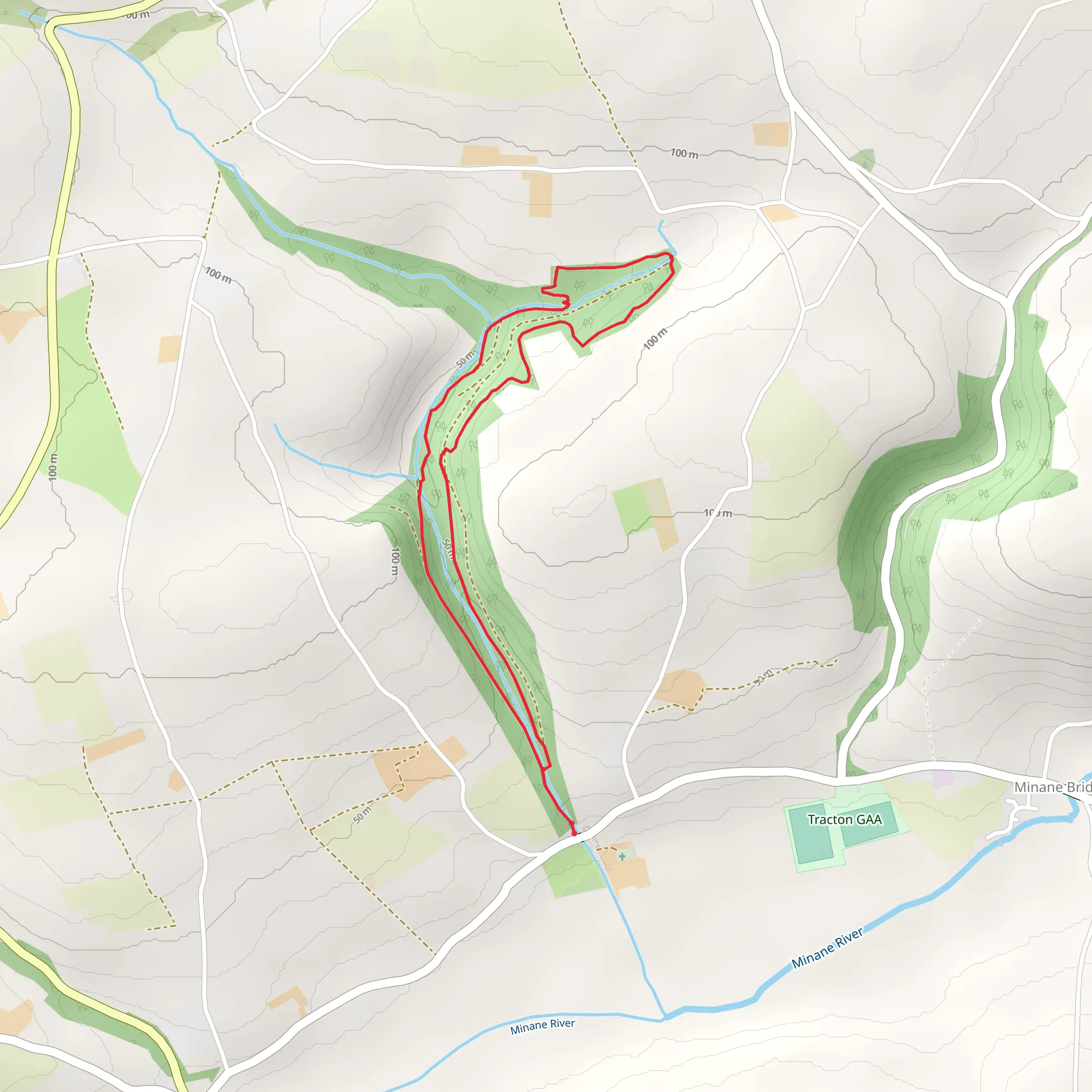 Tracton Woods Loop - Minane Bridge mobile static map