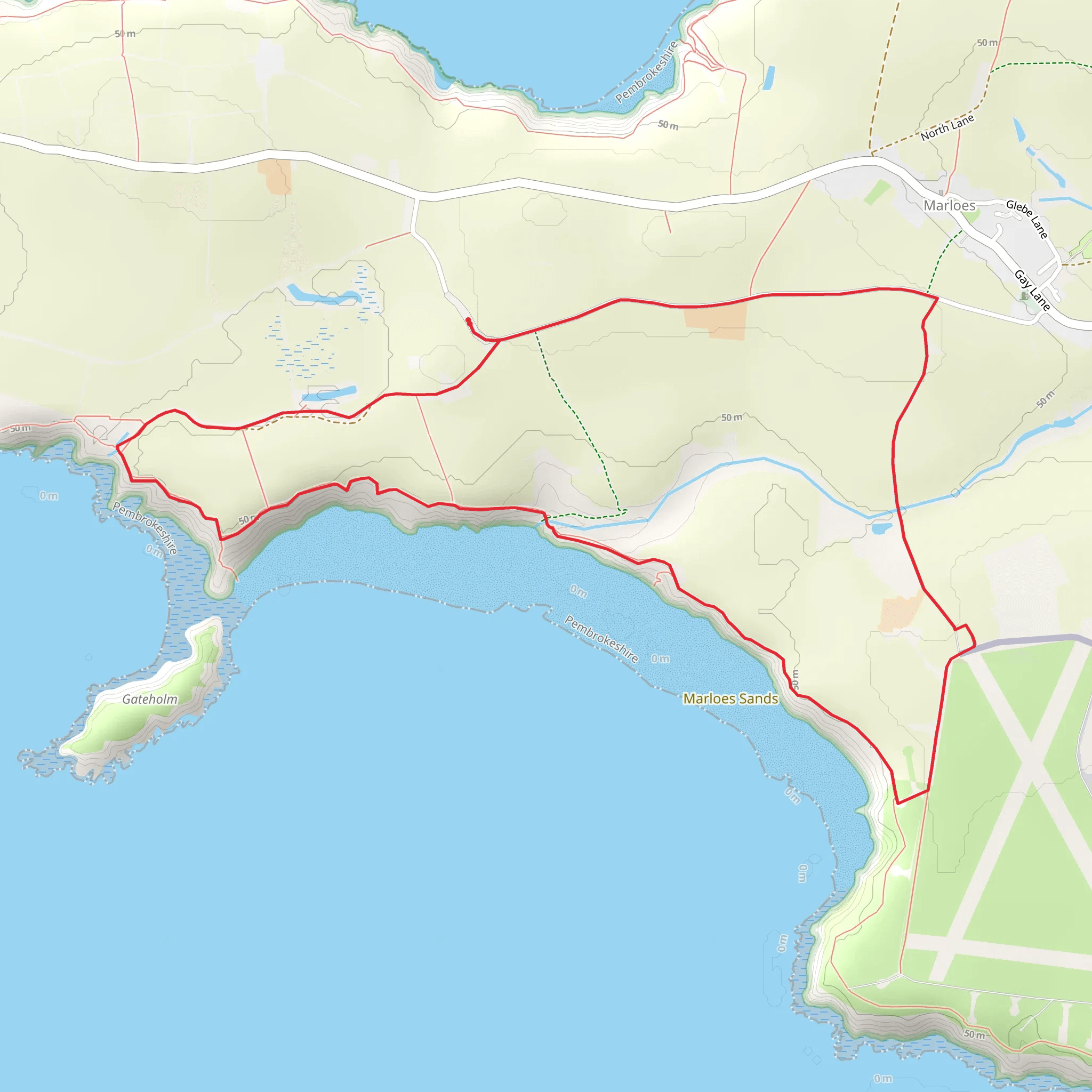 Marloes Sands Circular mobile static map