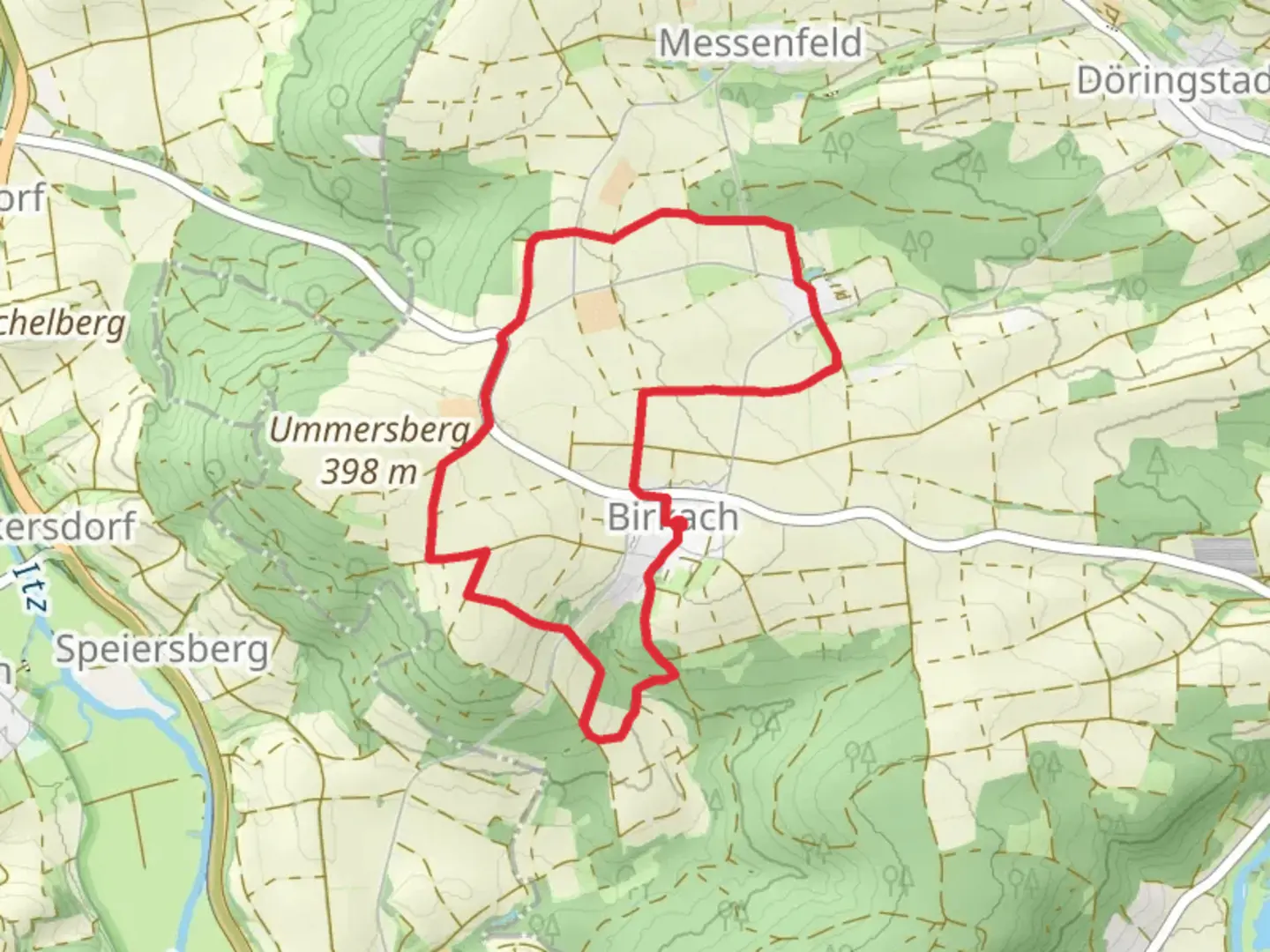 An image depicting the trail Ummersberg Runde and its surrounding area.