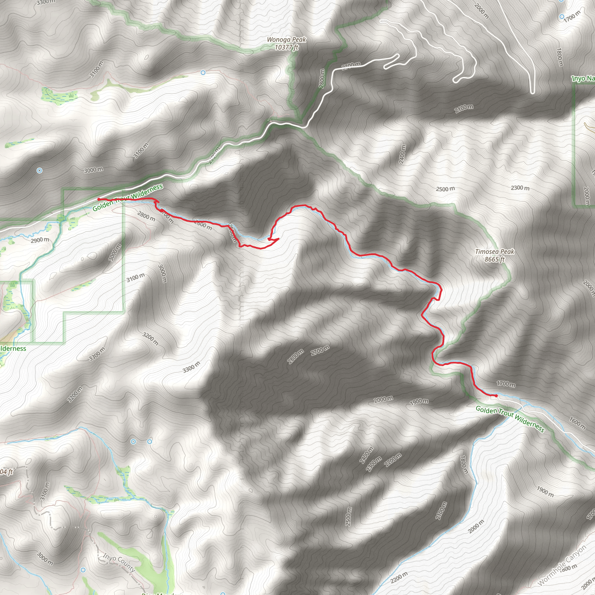 Cottonwood Canyon Trail mobile static map