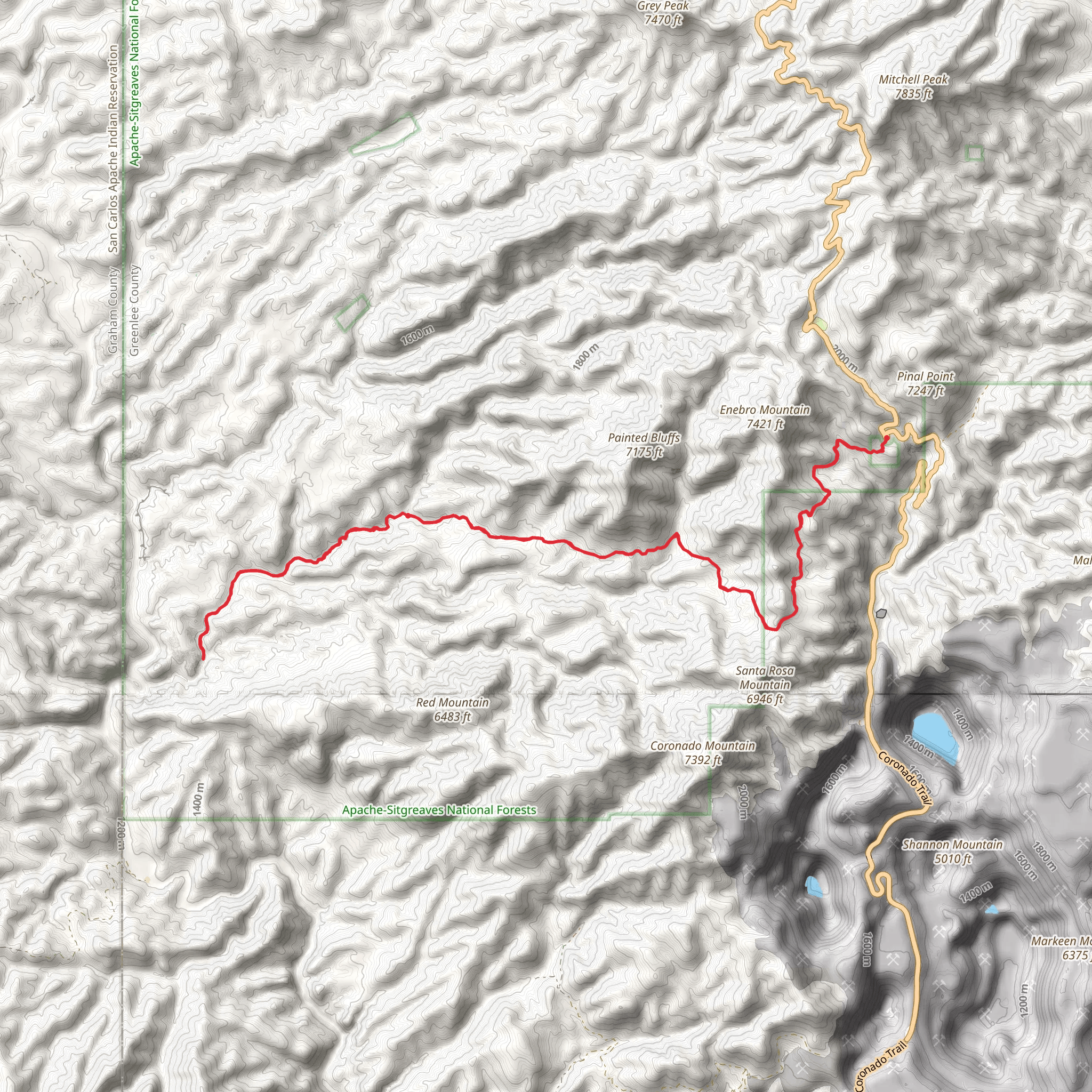 Painted Bluff Trail mobile static map
