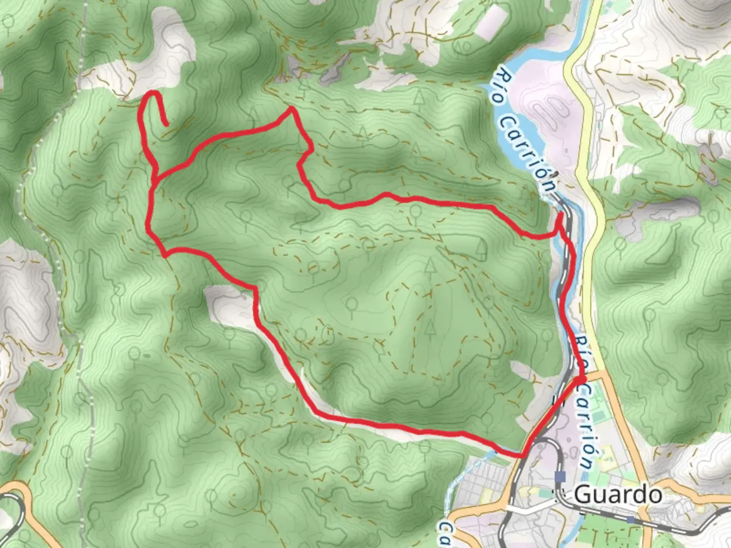 An image depicting the trail Valley of San Quirce Corcos Valley PR P 18 and its surrounding area.