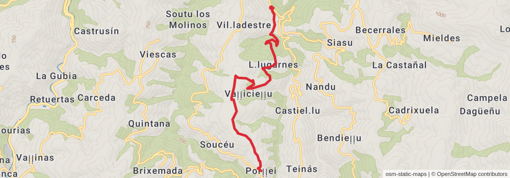 GR 109 Interior Asturias stage 24 Map