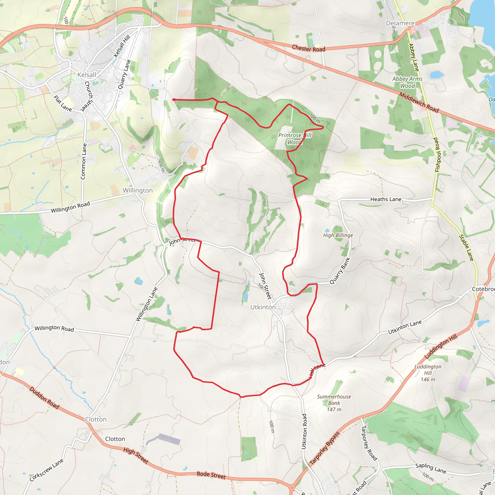 Utkinton Loop mobile static map