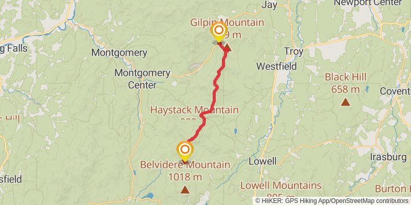 Vermont Long Trail stage 25 Map