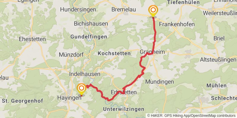 Schwäbische Alb Südrand - Weg HW 2 stage 9 Map