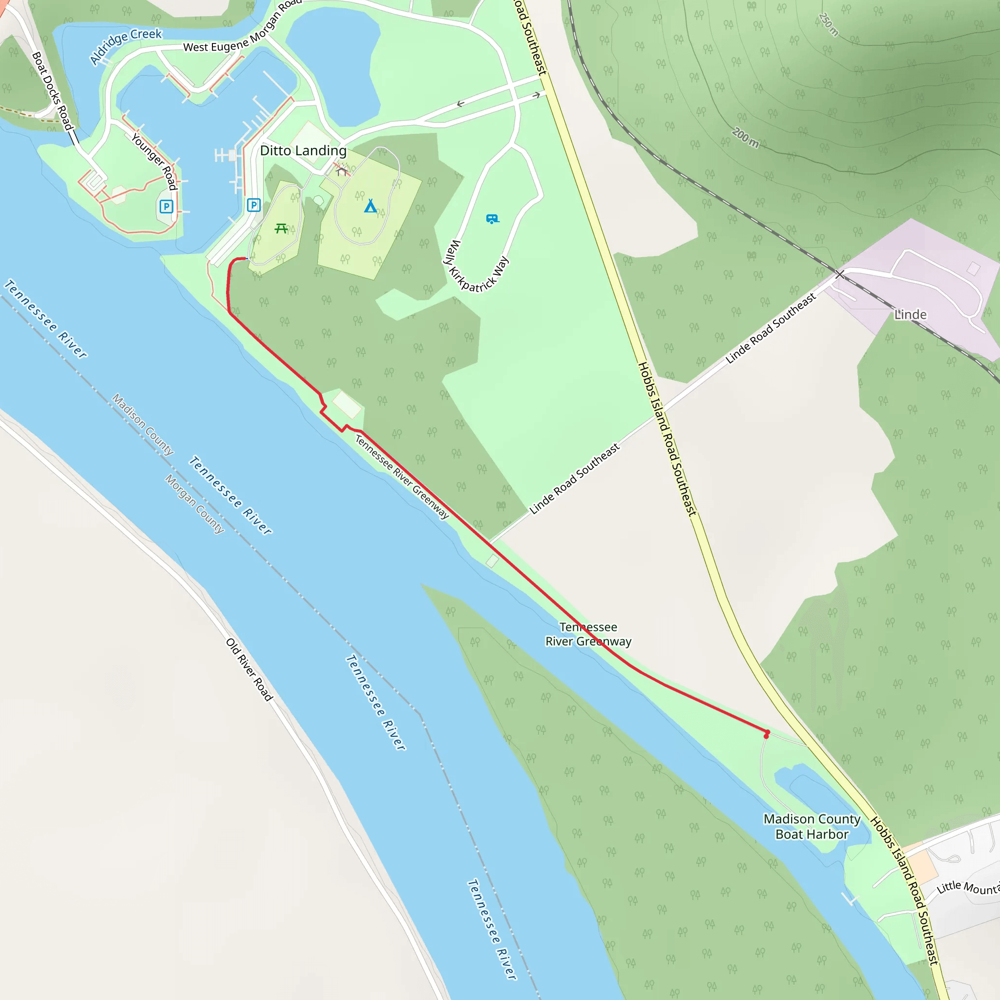 Tennessee River Greenway mobile static map
