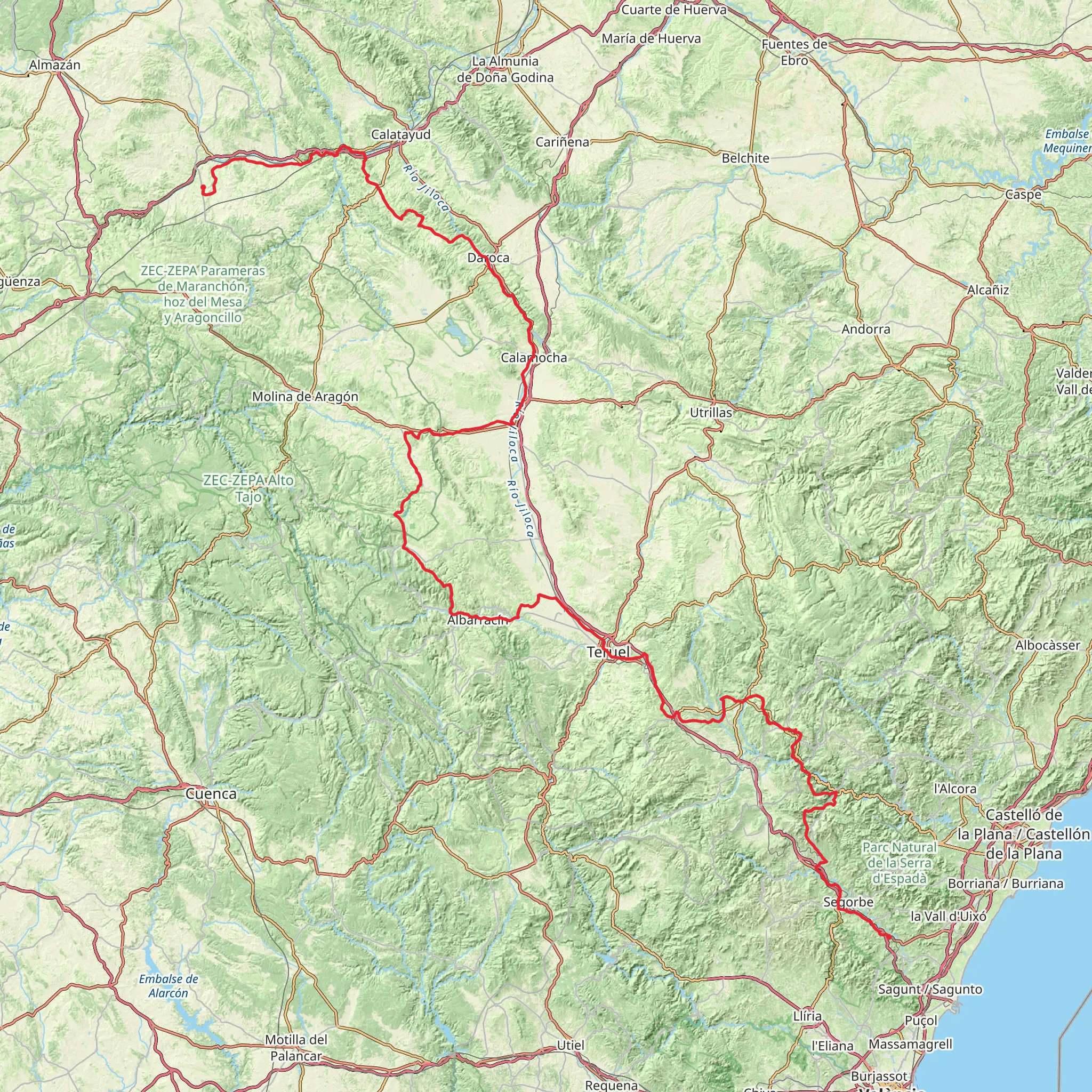 GR 160 Camino del Cid mobile static map