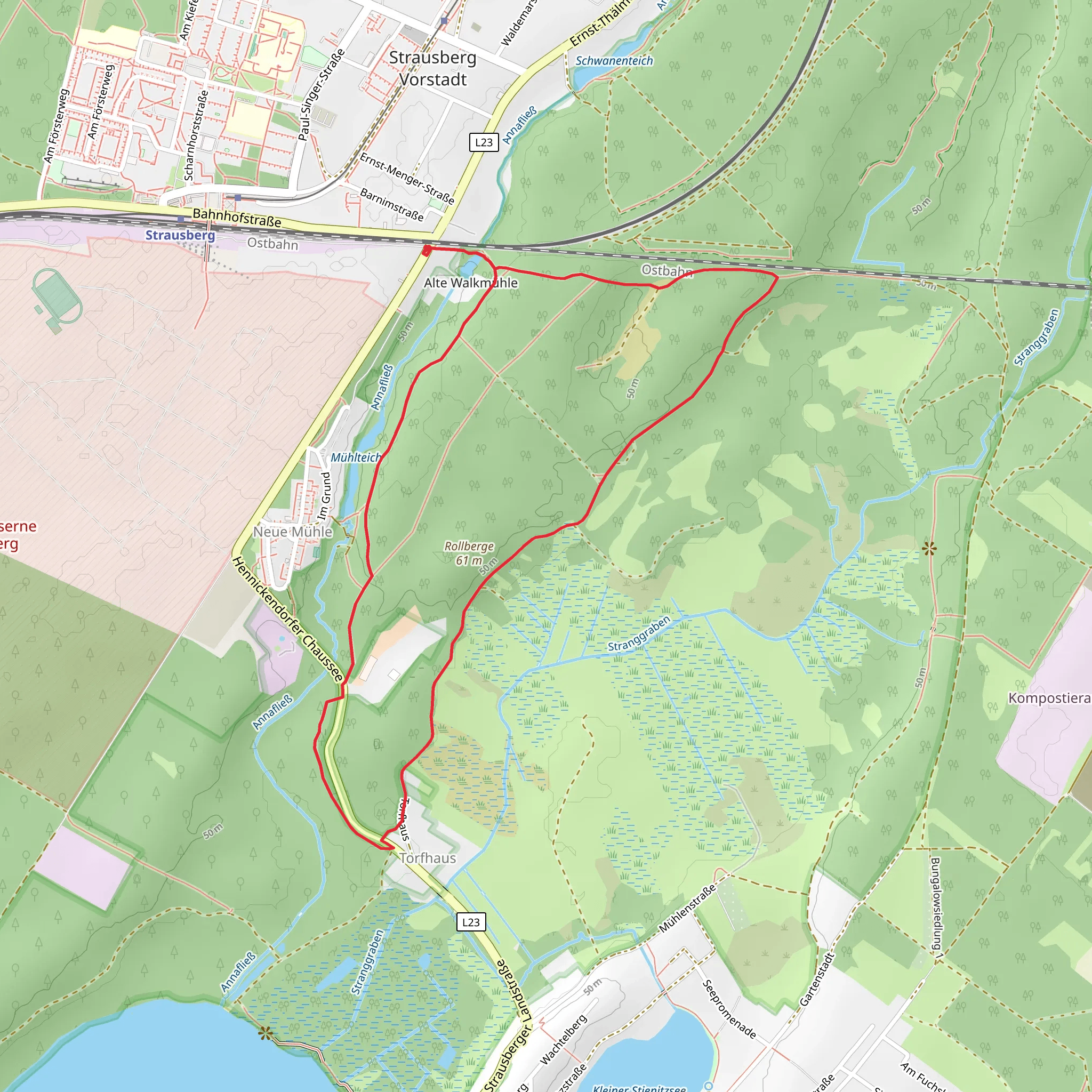 Lange Damm Wiesen und Unteres Annatal Loop mobile static map