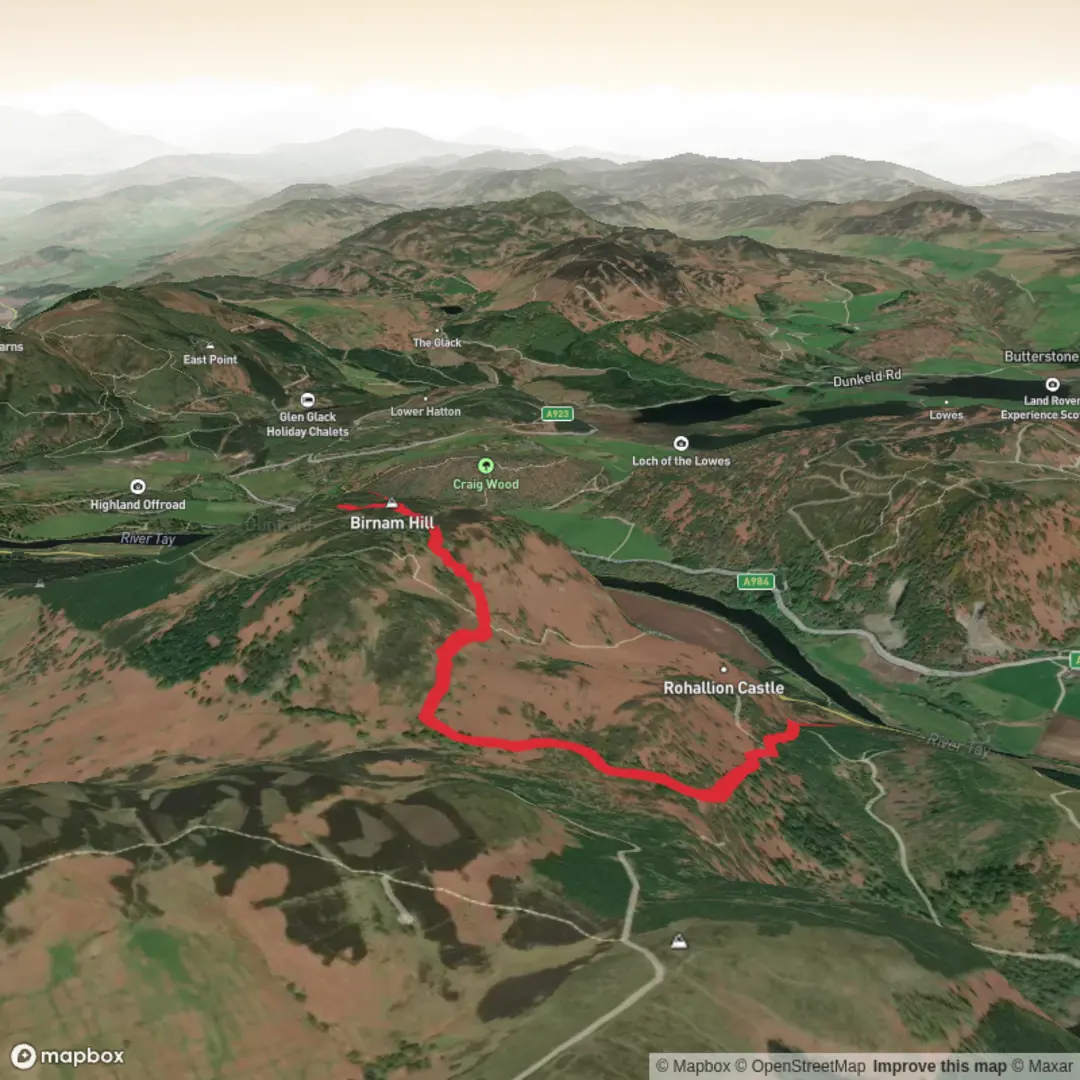 An image depicting the trail Birman Hill Circuit and its surrounding area.