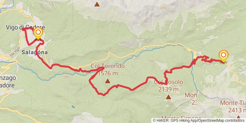 Camino Delle Dolomiti stage 22 Map