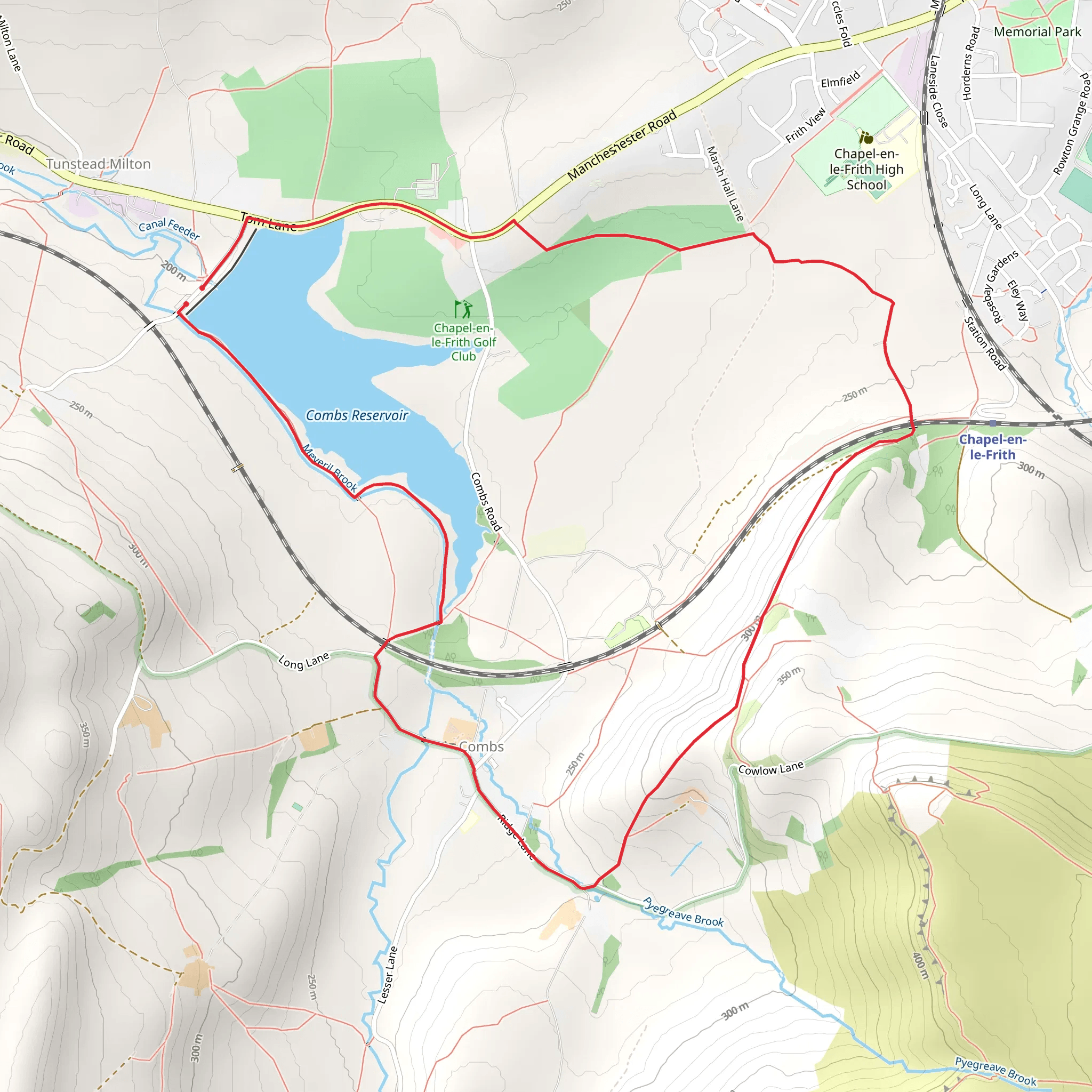 Combs Reservoir Loop mobile static map