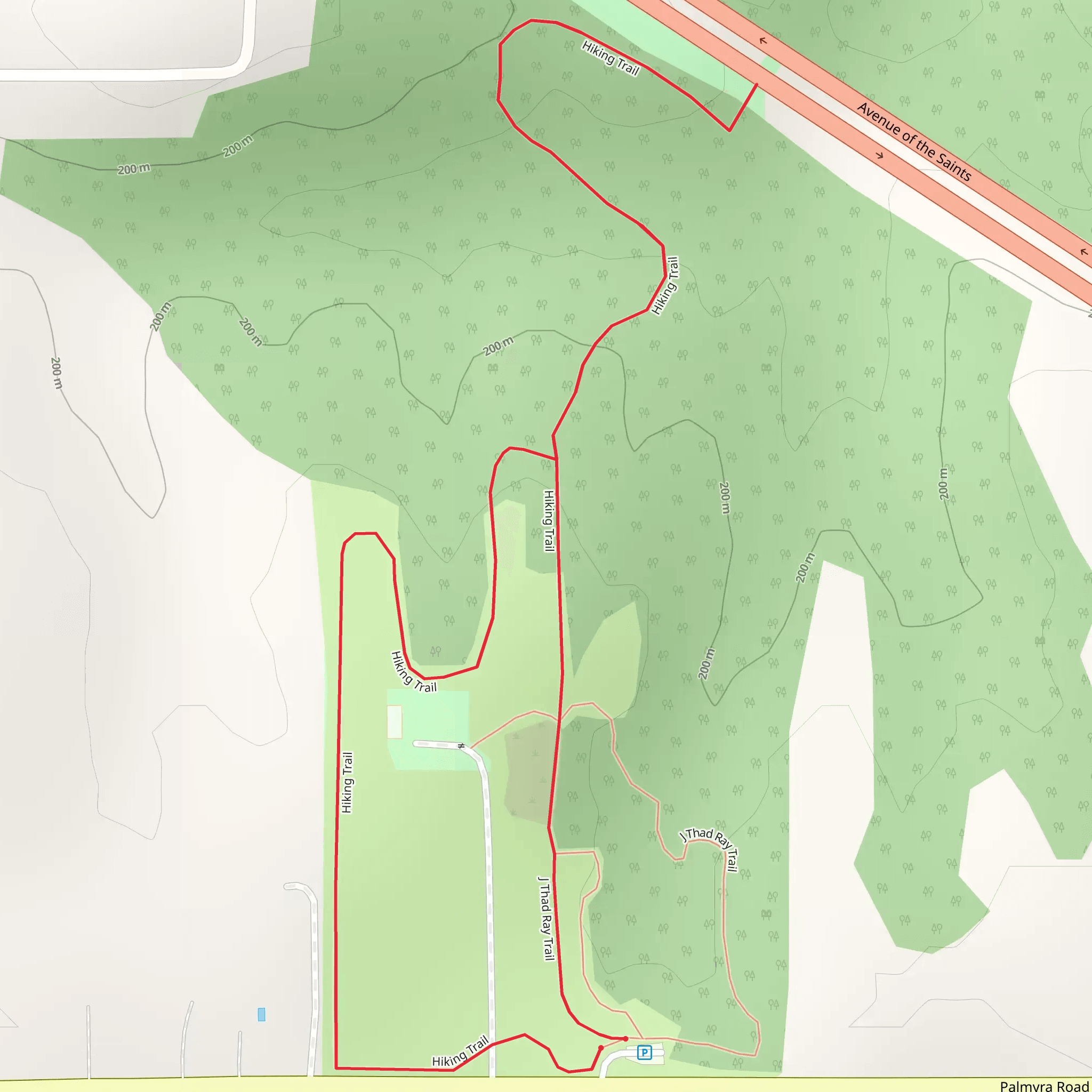 Thad Ray and Hiking Loop mobile static map